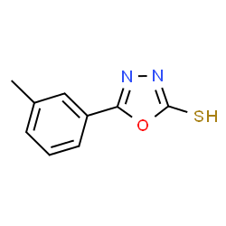 ChemSpider 2D Image | 5-(3-Methylphenyl)-1,3,4-oxadiazole-2(3H)-thione | C9H8N2OS