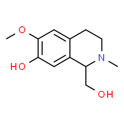 ChemSpider 2D Image | 1-(Hydroxymethyl)-6-methoxy-2-methyl-1,2,3,4-tetrahydro-7-isoquinolinol | C12H17NO3