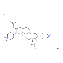 ChemSpider 2D Image | (2beta,3alpha,5alpha,17beta)-3,17-Diacetoxy-2,16-bis(4,4-dimethylpiperazin-4-ium-1-yl)androstane dibromide | C35H62Br2N4O4