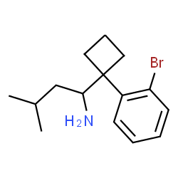 ChemSpider 2D Image | 1-[1-(2-Bromophenyl)cyclobutyl]-3-methyl-1-butanamine | C15H22BrN