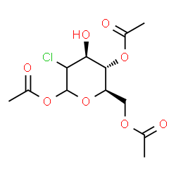 ChemSpider 2D Image | (2xi)-1,4,6-Tri-O-acetyl-2-chloro-2-deoxy-D-arabino-hexopyranose | C12H17ClO8