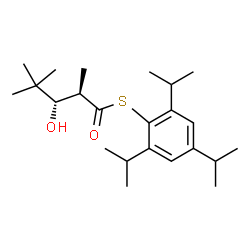 ChemSpider 2D Image | S-(2,4,6-Triisopropylphenyl) (2R,3S)-3-hydroxy-2,4,4-trimethylpentanethioate | C23H38O2S
