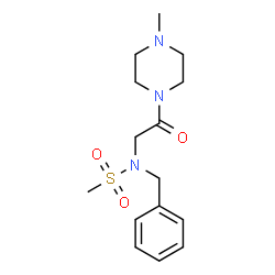ChemSpider 2D Image | N-Benzyl-N-[2-(4-methyl-1-piperazinyl)-2-oxoethyl]methanesulfonamide | C15H23N3O3S