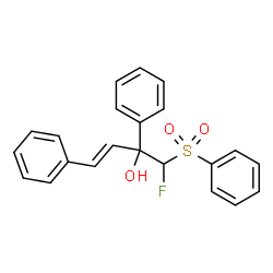 ChemSpider 2D Image | (3E)-1-Fluoro-2,4-diphenyl-1-(phenylsulfonyl)-3-buten-2-ol | C22H19FO3S