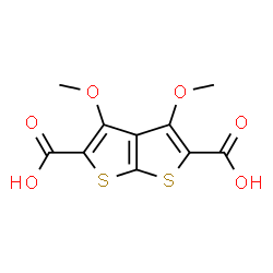 ChemSpider 2D Image | 3,4-Dimethoxythieno[2,3-b]thiophene-2,5-dicarboxylic acid | C10H8O6S2