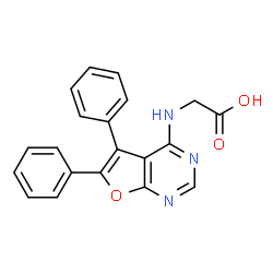 ChemSpider 2D Image | N-(5,6-Diphenylfuro[2,3-d]pyrimidin-4-yl)glycine | C20H15N3O3