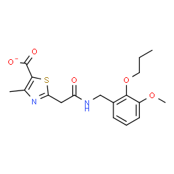 ChemSpider 2D Image | 2-{2-[(3-Methoxy-2-propoxybenzyl)amino]-2-oxoethyl}-4-methyl-1,3-thiazole-5-carboxylate | C18H21N2O5S