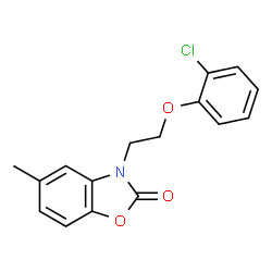 ChemSpider 2D Image | 3-[2-(2-Chloro-phenoxy)-ethyl]-5-methyl-3H-benzooxazol-2-one | C16H14ClNO3