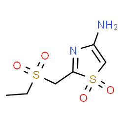 ChemSpider 2D Image | 2-[(Ethylsulfonyl)methyl]-1,3-thiazol-4-amine 1,1-dioxide | C6H10N2O4S2