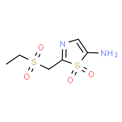 ChemSpider 2D Image | 2-[(Ethylsulfonyl)methyl]-1,3-thiazol-5-amine 1,1-dioxide | C6H10N2O4S2