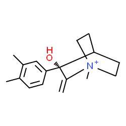 ChemSpider 2D Image | (3S)-3-(3,4-Dimethylphenyl)-3-hydroxy-1-methyl-2-methylene-1-azoniabicyclo[2.2.2]octane | C17H24NO
