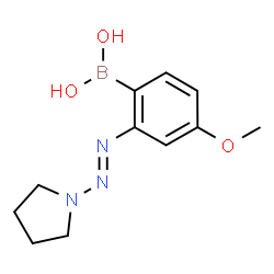 ChemSpider 2D Image | {4-Methoxy-2-[(E)-1-pyrrolidinyldiazenyl]phenyl}boronic acid | C11H16BN3O3