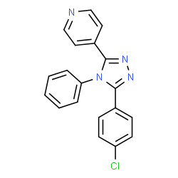 ChemSpider 2D Image | 4-[5-(4-Chlorophenyl)-4-phenyl-4H-1,2,4-triazol-3-yl]pyridine | C19H13ClN4
