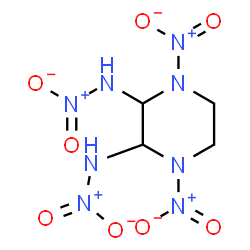ChemSpider 2D Image | N,N',1,4-Tetranitro-2,3-piperazinediamine | C4H8N8O8