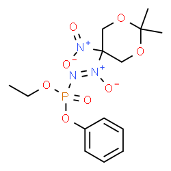 ChemSpider 2D Image | Phosphonic acid, P-[(Z)-2-(2,2-dimethyl-5-nitro-1,3-dioxan-5-yl)-2-oxidodiazenyl]-, ethyl phenyl ester | C14H20N3O8P