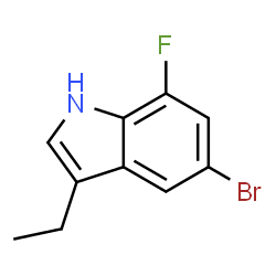 ChemSpider 2D Image | 5-Bromo-3-ethyl-7-fluoro-1H-indole | C10H9BrFN