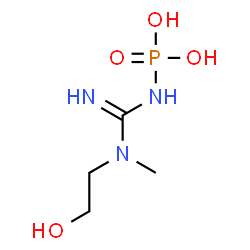 ChemSpider 2D Image | [N-(2-Hydroxyethyl)-N-methylcarbamimidoyl]phosphoramidic acid | C4H12N3O4P