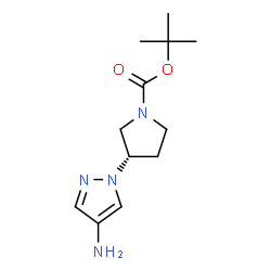 ChemSpider 2D Image | 2-Methyl-2-propanyl (3S)-3-(4-amino-1H-pyrazol-1-yl)-1-pyrrolidinecarboxylate | C12H20N4O2