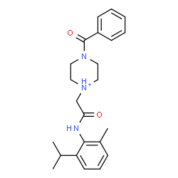 ChemSpider 2D Image | 4-Benzoyl-1-{2-[(2-isopropyl-6-methylphenyl)amino]-2-oxoethyl}piperazin-1-ium | C23H30N3O2
