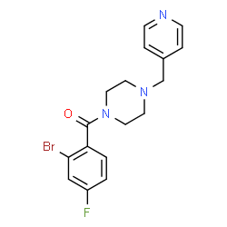 ChemSpider 2D Image | (2-Bromo-4-fluorophenyl)[4-(4-pyridinylmethyl)-1-piperazinyl]methanone | C17H17BrFN3O