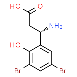 ChemSpider 2D Image | (3S)-3-Amino-3-(3,5-dibromo-2-hydroxyphenyl)propanoic acid | C9H9Br2NO3
