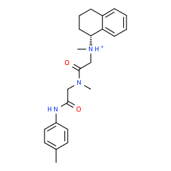 ChemSpider 2D Image | (1R)-N-Methyl-N-[2-(methyl{2-[(4-methylphenyl)amino]-2-oxoethyl}amino)-2-oxoethyl]-1,2,3,4-tetrahydro-1-naphthalenaminium | C23H30N3O2