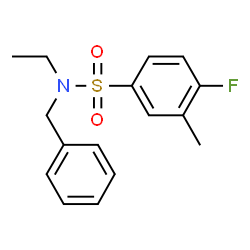 ChemSpider 2D Image | N-Benzyl-N-ethyl-4-fluoro-3-methylbenzenesulfonamide | C16H18FNO2S