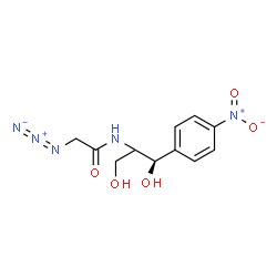 ChemSpider 2D Image | 2-Azido-N-[(1R)-1,3-dihydroxy-1-(4-nitrophenyl)-2-propanyl]acetamide | C11H13N5O5