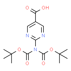 ChemSpider 2D Image | 2-(Bis{[(2-methyl-2-propanyl)oxy]carbonyl}amino)-5-pyrimidinecarboxylic acid | C15H21N3O6