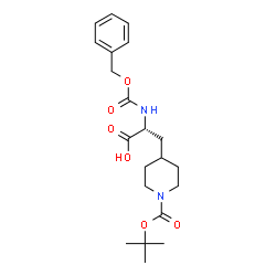 ChemSpider 2D Image | N-[(Benzyloxy)carbonyl]-3-(1-{[(2-methyl-2-propanyl)oxy]carbonyl}-4-piperidinyl)-D-alanine | C21H30N2O6