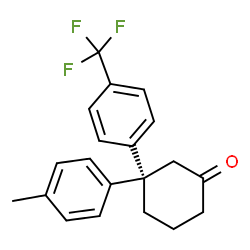 ChemSpider 2D Image | (3S)-3-(4-Methylphenyl)-3-[4-(trifluoromethyl)phenyl]cyclohexanone | C20H19F3O