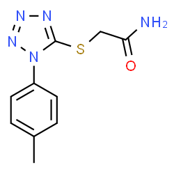 ChemSpider 2D Image | 2-{[1-(4-Methylphenyl)-1H-tetrazol-5-yl]sulfanyl}acetamide | C10H11N5OS