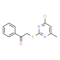 ChemSpider 2D Image | 2-[(4-Chloro-6-methyl-2-pyrimidinyl)sulfanyl]-1-phenylethanone | C13H11ClN2OS