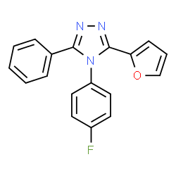 ChemSpider 2D Image | 4-(4-Fluorophenyl)-3-(2-furyl)-5-phenyl-4H-1,2,4-triazole | C18H12FN3O