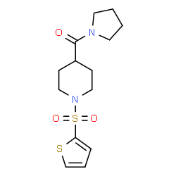 ChemSpider 2D Image | 1-Pyrrolidinyl[1-(2-thienylsulfonyl)-4-piperidinyl]methanone | C14H20N2O3S2