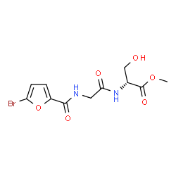 ChemSpider 2D Image | Methyl N-(5-bromo-2-furoyl)glycyl-D-serinate | C11H13BrN2O6