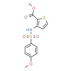 ChemSpider 2D Image | Methyl 3-{[(4-methoxyphenyl)sulfonyl]amino}-2-thiophenecarboxylate | C13H13NO5S2