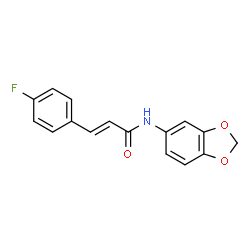 ChemSpider 2D Image | (2E)-N-(1,3-Benzodioxol-5-yl)-3-(4-fluorophenyl)acrylamide | C16H12FNO3