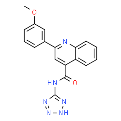 ChemSpider 2D Image | 2-(3-Methoxyphenyl)-N-(2H-tetrazol-5-yl)-4-quinolinecarboxamide | C18H14N6O2