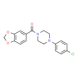 ChemSpider 2D Image | 1,3-Benzodioxol-5-yl[4-(4-chlorophenyl)-1-piperazinyl]methanone | C18H17ClN2O3