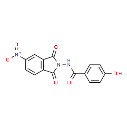 ChemSpider 2D Image | 4-Hydroxy-N-(5-nitro-1,3-dioxo-1,3-dihydro-2H-isoindol-2-yl)benzamide | C15H9N3O6