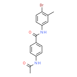 ChemSpider 2D Image | 4-Acetamido-N-(4-bromo-3-methylphenyl)benzamide | C16H15BrN2O2