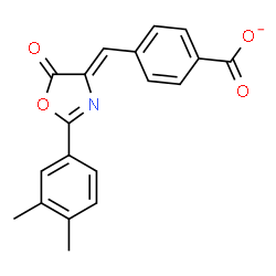 ChemSpider 2D Image | 4-{(Z)-[2-(3,4-Dimethylphenyl)-5-oxo-1,3-oxazol-4(5H)-ylidene]methyl}benzoate | C19H14NO4