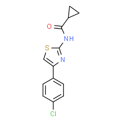 ChemSpider 2D Image | N-[4-(4-Chlorophenyl)-1,3-thiazol-2-yl]cyclopropanecarboxamide | C13H11ClN2OS
