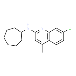 ChemSpider 2D Image | 7-Chloro-N-cycloheptyl-4-methyl-2-quinolinamine | C17H21ClN2