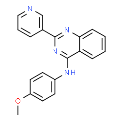 ChemSpider 2D Image | N-(4-Methoxyphenyl)-2-(3-pyridinyl)-4-quinazolinamine | C20H16N4O