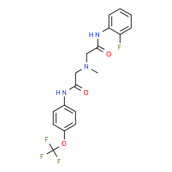 ChemSpider 2D Image | 2-[{2-[(2-Fluorophenyl)amino]-2-oxoethyl}(methyl)amino]-N-[4-(trifluoromethoxy)phenyl]acetamide | C18H17F4N3O3