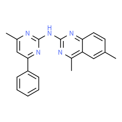 ChemSpider 2D Image | 4,6-Dimethyl-N-(4-methyl-6-phenyl-2-pyrimidinyl)-2-quinazolinamine | C21H19N5