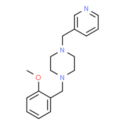 ChemSpider 2D Image | 1-(2-Methoxybenzyl)-4-(3-pyridinylmethyl)piperazine | C18H23N3O