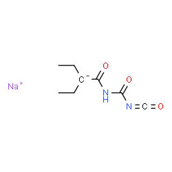 ChemSpider 2D Image | Sodium 3-[(isocyanatocarbonyl)carbamoyl]pentan-3-ide | C8H11N2NaO3